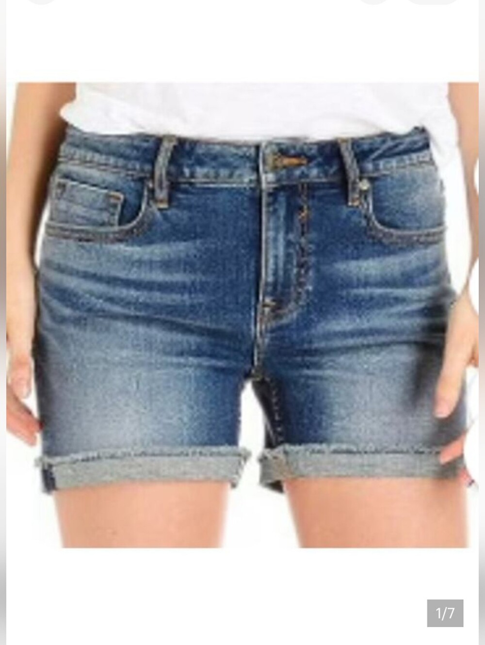 Vigoss Women 24 Medium Wash "Marley Short" Cotton Stretch Denim Shorts